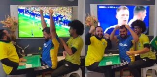 Amigos traduzem para homem surdocego o gol de Cunha na Copa e reação é linda